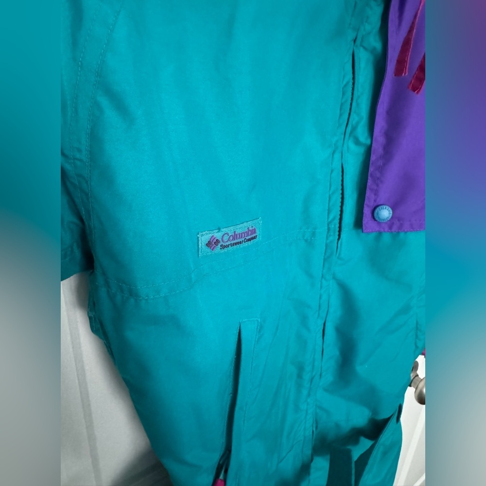 Columbia Vintage Full Zip One Piece Ski Suit Snow Bib Snowsuit Youth Medium - Picture 7 of 14